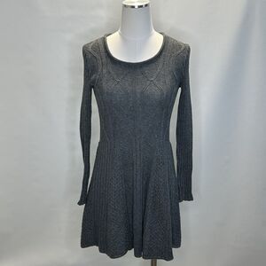 Peruvian Connection Sweater Dress Womens Sz Small Gray Pima Cotton Stretch Knit